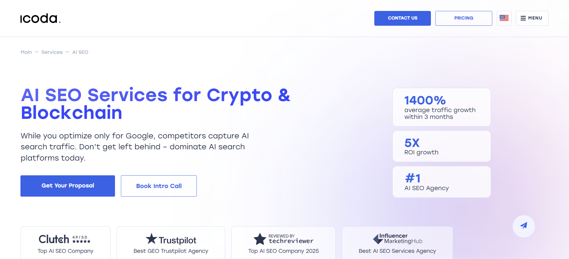 ICODA - Top 10 crypto SEO agencies for compliance-focused brands